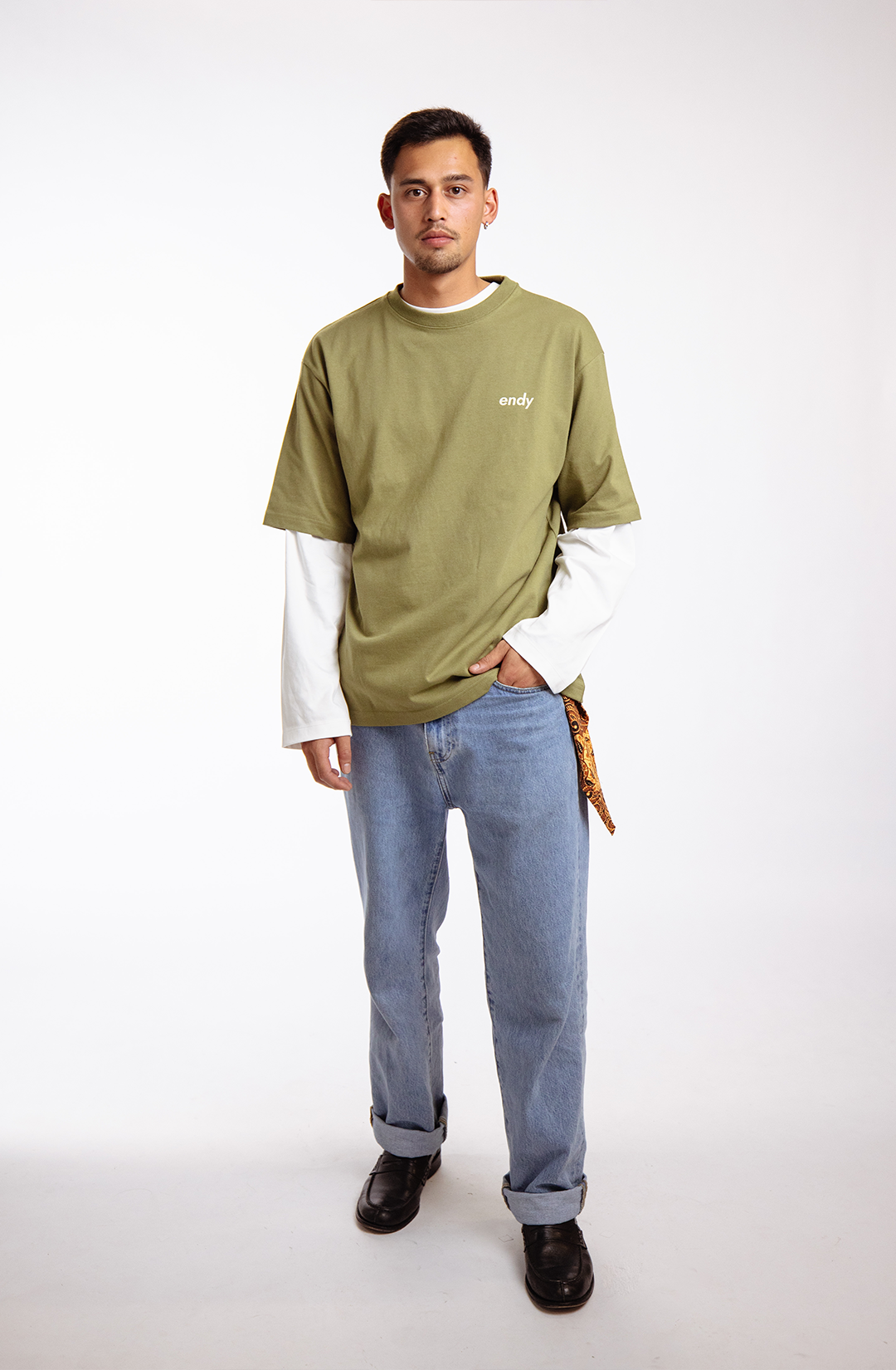 BGM X ENDY t-shirt | olive green - boxy fit