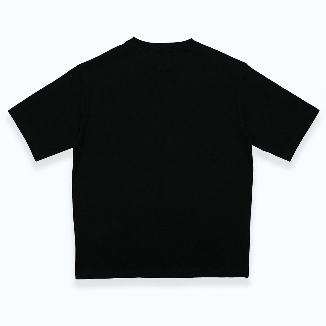 black boxy t-shirt back