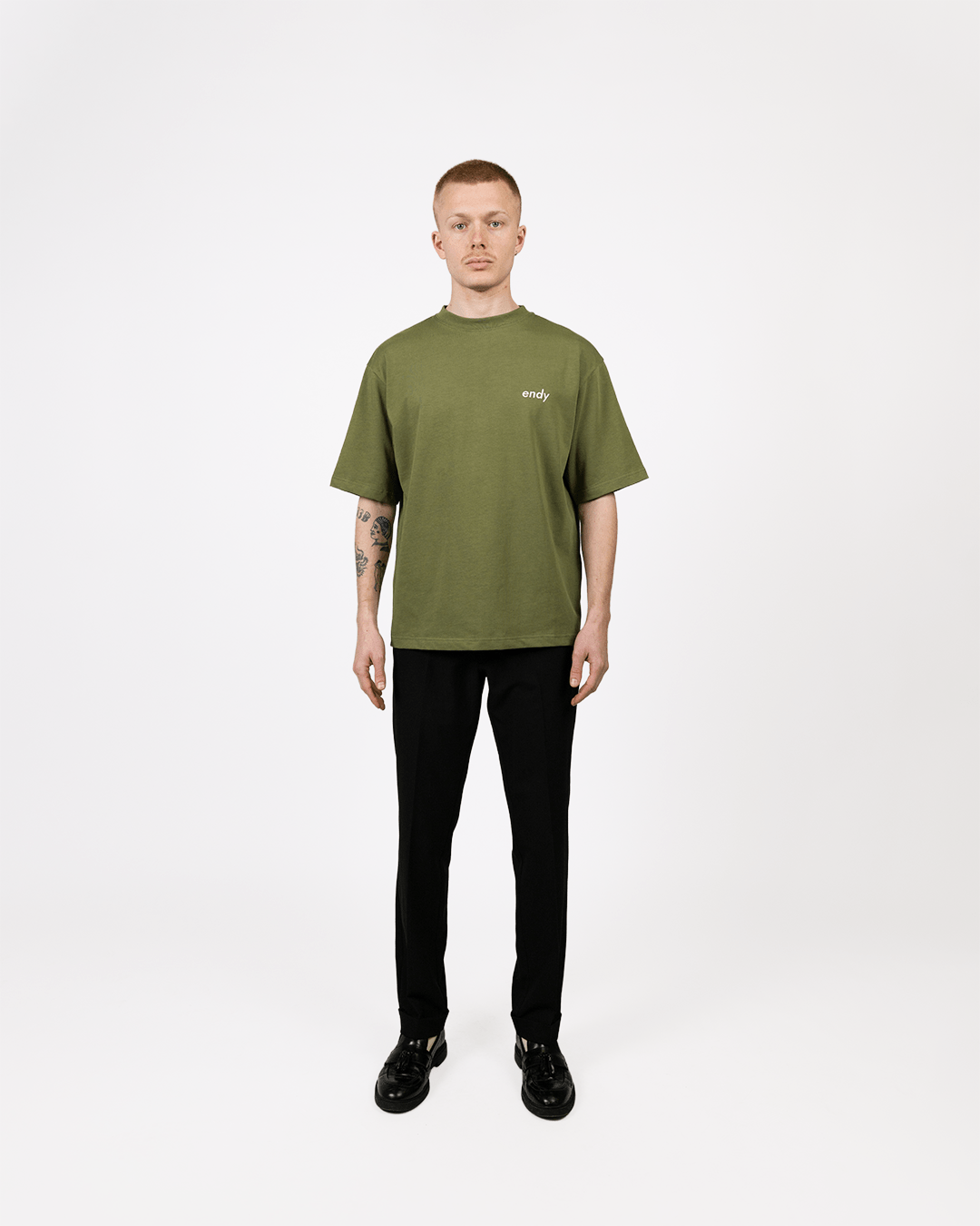 Essential T-shirt Green - boxy Fit - Endy