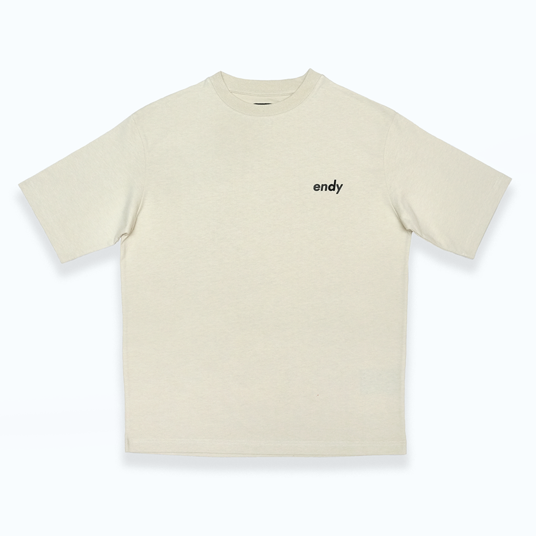 Off-white tee with box logo