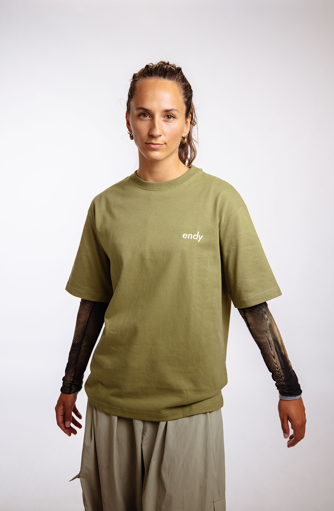 BGM X ENDY t-shirt | olive green - boxy fit